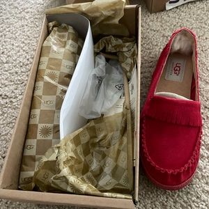 Ugg Australia Junior Suede Comfort Slip On Loafer shoes sz 3. brand new in box.